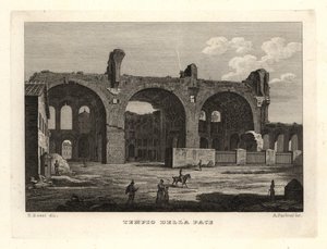 Uitzicht op de ruïnes van de Tempel van de Vrede of het Forum van Vespasianus, Tempio della Pace, Rome
