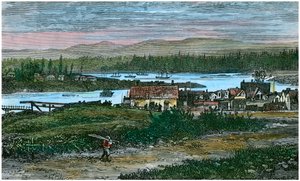 Uitzicht op de westelijke buitenwijken van Victoria, Vancouver Island, British Columbia, Canada, ca. 1880 door Unbekannt