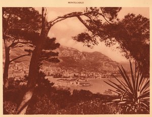 Uitzicht op Monte-Carlo vanuit Monaco, 1930 door Unbekannt