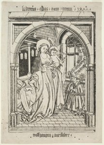 Maagd en kind, abt Ludwig knielend door Unbekannt