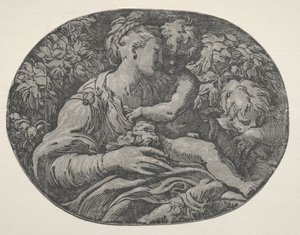 Maagd en kind met Sint Jan, 1500s door Unbekannt
