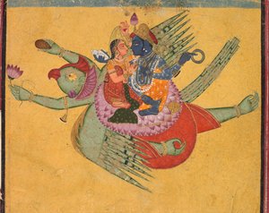 Vishnu en Lakshmi op Garuda