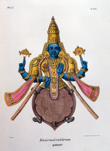 Vishnu, een van de goden van de hindoeïstische trinity trimurti, 1828 door Unbekannt
