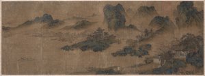 Een oude vriend bezoeken in de lentebossen, 1300s door Unbekannt