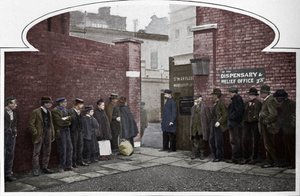 Wachten op toelating tot St Marylebone Werkhuis, Luxborough Street, Londen, ca. 1901 1903 door Unbekannt