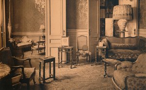 Wachtkamer in het kantoor van de minister bij de Cubaanse ambassade in Brussel, België, 1927