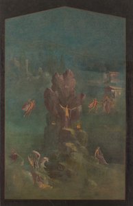 Muurschildering: Perseus en Andromeda in landschap, uit de keizerlijke villa