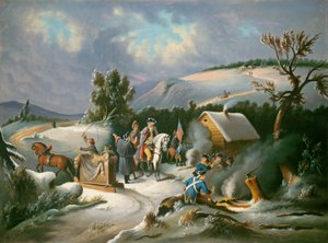 Washington in Valley Forge door Unbekannt