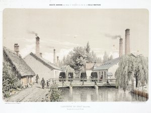 Waterkracht, pre-1900 Walserijen (Laminoirs) in Bray, Frankrijk door Unbekannt