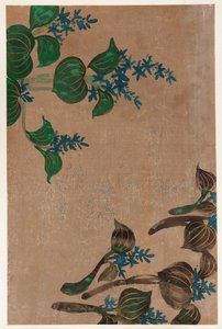 Waterplanten met blauwe bloemen, Edo-periode, 1615-1868