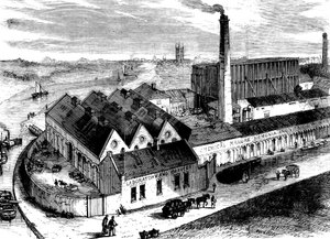 Webbs chemische fabriek, Diglis, Worcestershire, ca. 1860