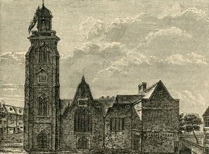 Westelijk uitzicht op de oude kerk van St. Martins-in-the-Fields, afgebroken in 1721 door Unbekannt