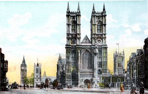 Westminster Abbey en Big Ben, Londen, 20e eeuw