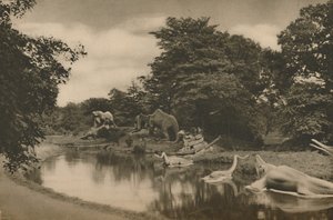 Waar de beesten van de prehistorie loeren bij het meer in de paleistuinen