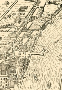 Whitehall en Westminster. Uit Aggas Map, 1881 door Unbekannt