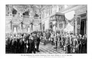 Wilhelm II en de ministers bij de opening van de Rijksdag 25 juni 1888, 1900