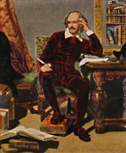 William Shakespeare 1564-1616 - Schilderij van J. Faed, 1934 door Unbekannt