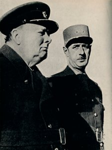 Winston Churchill en Generaal De Gaulle, juni 1940, 1945