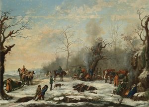 Winterjacht, midden 19e eeuw