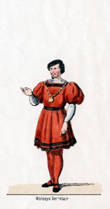 Wolseys secretaris, kostuumontwerp voor Shakespeares toneelstuk, Henry VIII, 19e eeuw door Unbekannt