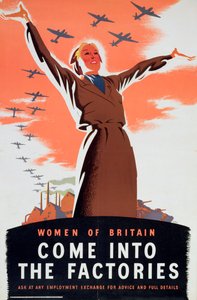 Vrouwen van Groot-Brittannië, kom naar de fabrieken, ca. 1940