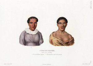 Vrouwen van Tahiti op de Society-eilanden