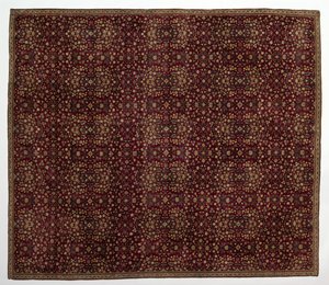 Wollen tapijt met millefleurs decoratie, begin 1600s