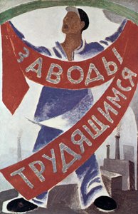 Arbeiders naar de fabrieken, 1920 door Unbekannt
