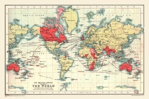 Wereldkaart met het Britse Rijk, 1902 door Unbekannt