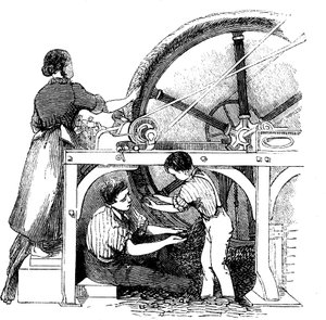 Worsted productie, ca. 1845