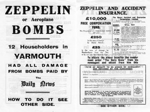 Zeppelin en ongevallenverzekering advertentie, 1910 door Unbekannt