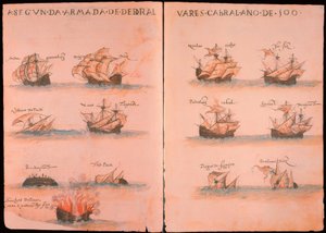 Portugese vloot onder Cabral 1500 door Unbekannt