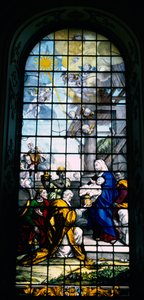 Aanbidding der Wijzen, schilderij op glas door Joshua Price, 1719 door Unbekannt Unbekannt