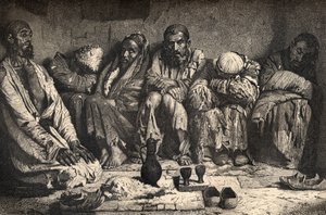 Een opiumhol in Centraal-Azië, illustratie uit 