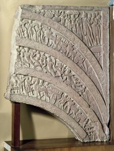 Architraaf van een poort, rood zandsteen, Mathura, UP, 2e eeuw n.Chr. door Unbekannt Unbekannt