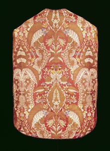 Kazule, kantpatroon zijde, Frans, ca. 1720 door Unbekannt Unbekannt