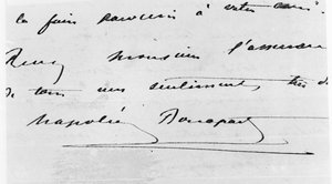Handschrift en Handtekening van Napoleon Bonaparte (1769-1821) door Unbekannt Unbekannt