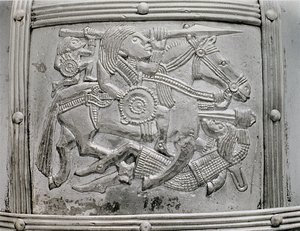 Helmfragment, van de Sutton Hoo Schat, 7e eeuw na Christus door Unbekannt Unbekannt