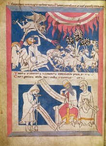 Latijn 7253 15 675, f.4v: Job getest door God