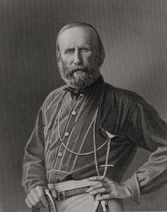 Portret van Giuseppe Garibaldi (1807-82) gegraveerd door William Holl (1807-71) naar een foto, uitgegeven door William Mackenzie