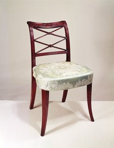Stoel met opgerolde rugleuning, mahonie, door Duncan Phyfe, 1807