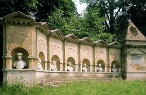 Stowe, William Kent, Tempel van Britse Waardigen, ca. 1735, Buckinghamshire, VK door Unbekannt Unbekannt