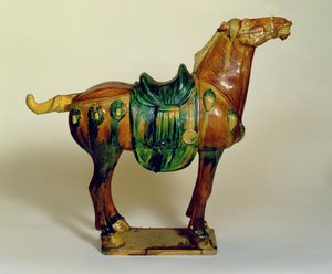 Tang stijl aardewerk figuur van een paard