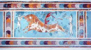 De Toreador-fresco, Knossos Paleis, Kreta, ca.1500 v.Chr.