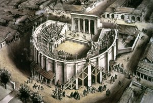 Theaterreconstructie, Romeins, 2e eeuw door Unbekannt Unbekannt