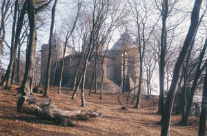 Uitzicht op Castle Coch, Zuid-Wales, vanuit het bos