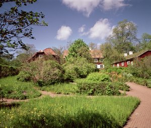 Uitzicht op het huis van Carl Linnaeus, Hammarby, Uppsala, Zweden