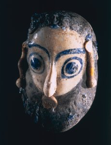 00367 Baardkop hanger, uit Carthago, Tunesië, Fenicisch, 4e-3e eeuw BC door Unbekannt