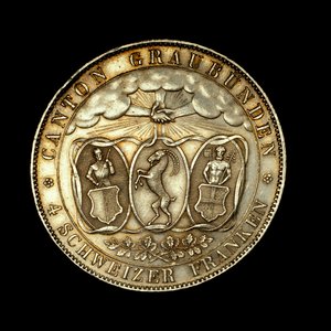 4 Zwitserse francs, Zwitserse munt door Unbekannter Künstler