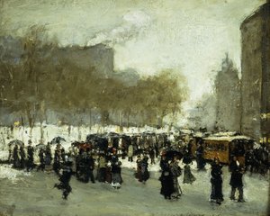 Een winterse dag in de stad